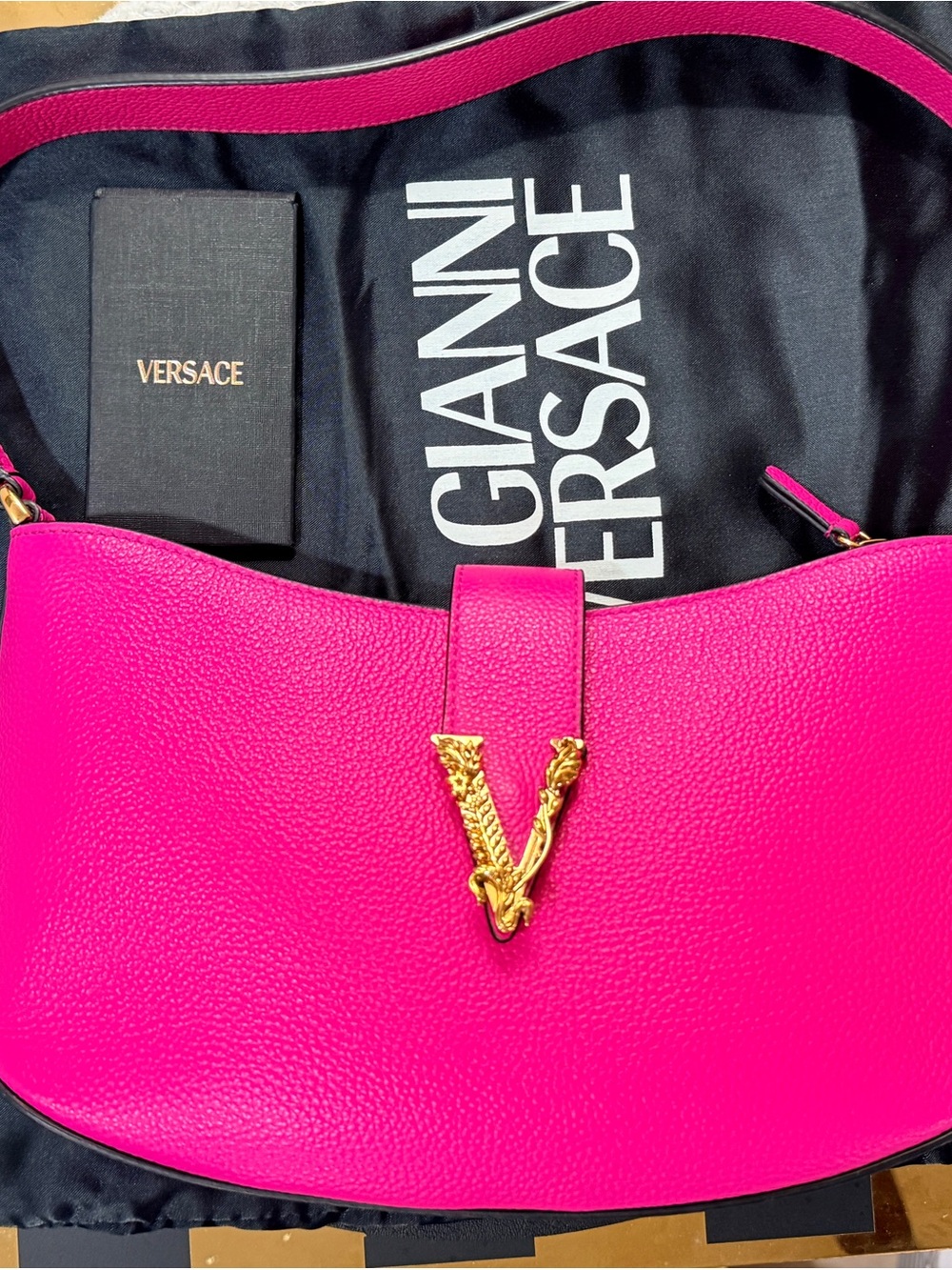 Versace Virtus Shoulder Bag in Fuchia EXCELLENT Condition + Dust Bag - Picture 16 of 16